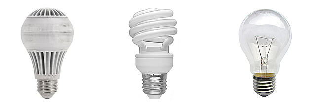 LED-vs-CFL-vs-Incendescent-light-bulbs