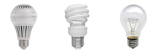 LED-vs-CFL-vs-Incendescent-light-bulbs